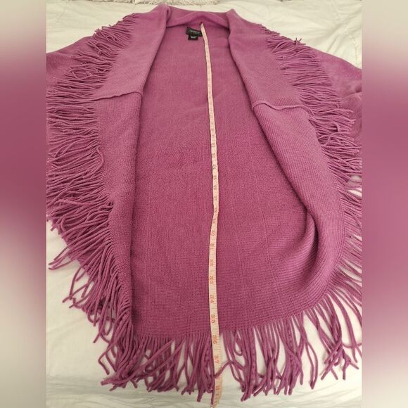 Layers by Lizden OS or M/L soft lavender/ purple open sweater, shrug, fringe - Picture 7 of 7